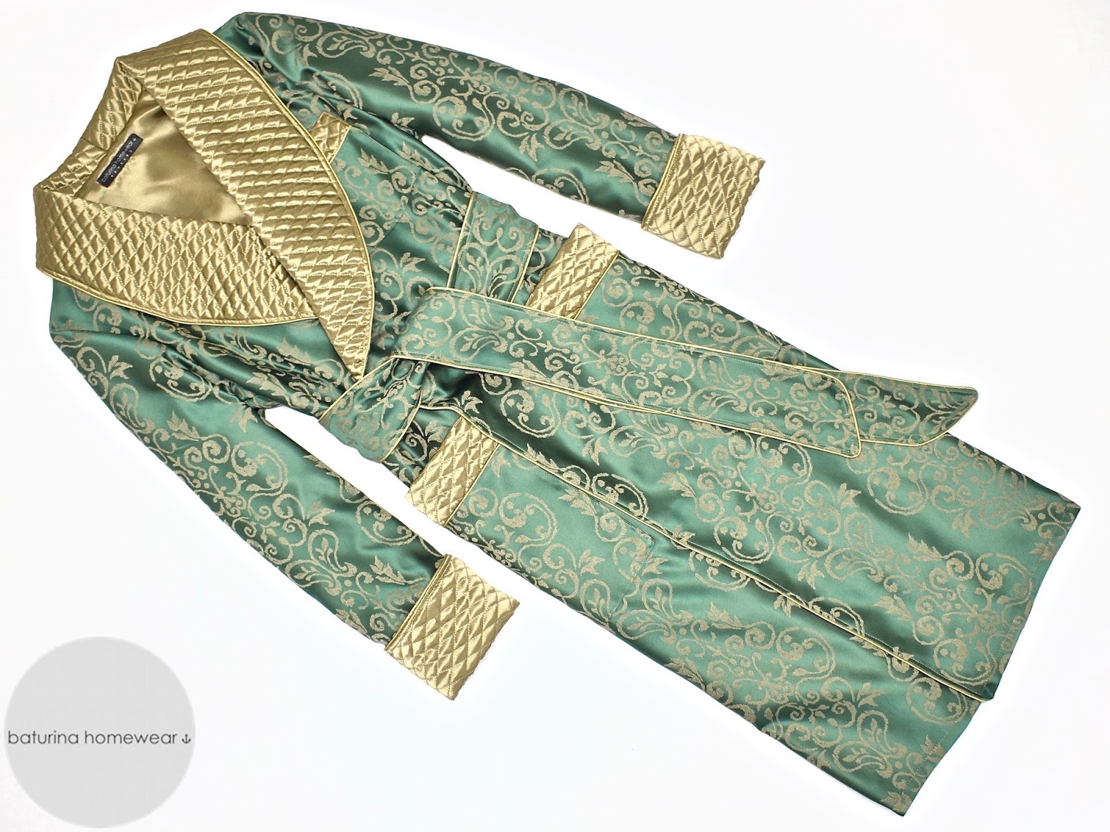 Silk Copper and Navy Robe | Gene Hiller Menswear