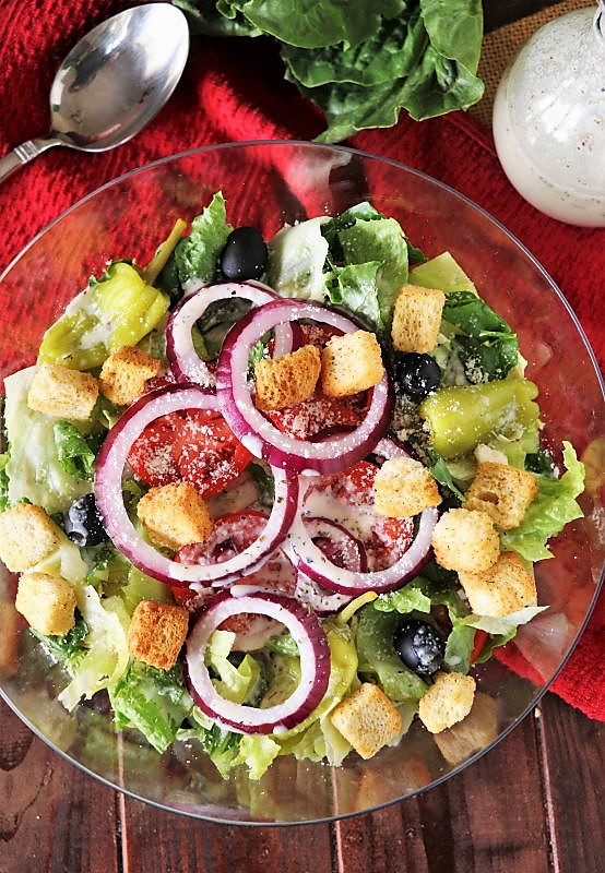 Copycat Olive Garden Salad & Dressing | The Kitchen is My Playground