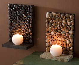 Luminária reutilize pedras decorativas