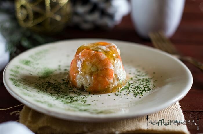 como preparar aspic de langostinos