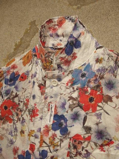 FWK by Engineered Garments "Lab Shirt in White Multi Floral Sheeting"