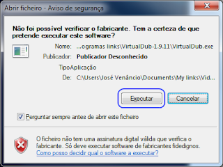 Para iniciar o VirtualDub
