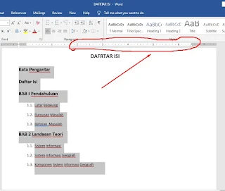 Membuat Titik-Tiitik Daftar Isi Di Microsoft Word