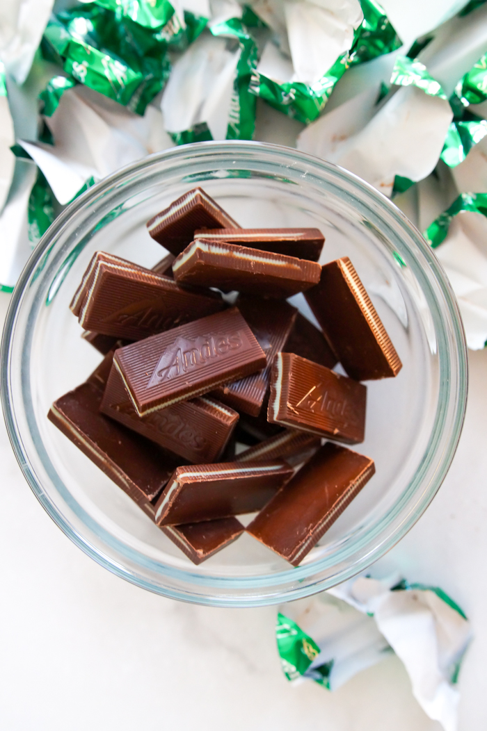 andes mints for mint chocolate brownies