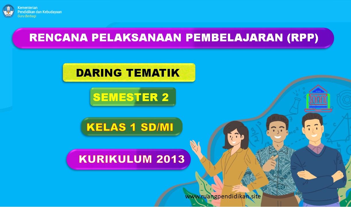 Contoh RPP Daring Tematik 1 Lembar Semester 2 Kelas 1 SD/MI Kurikulum