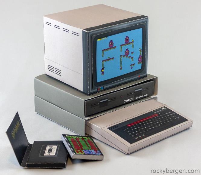 PAPERMAU 1980`s BBC Paper Model by Rocky Bergen