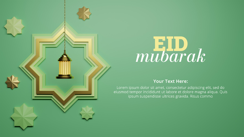 Eid Al Fitr With Hanging Star Lantern Social Media Post Template Eid Al Fitr With Hanging Star Lantern Social Media Post Template