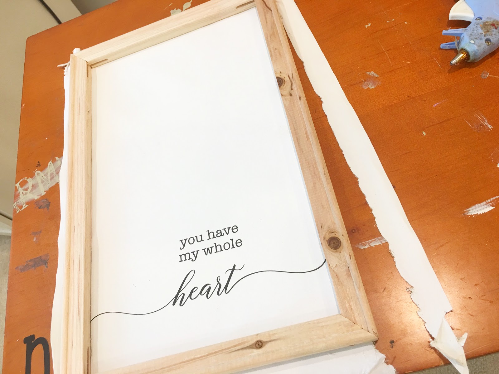 How to Make A Reverse Canvas Sign with a Faux Stained Frame