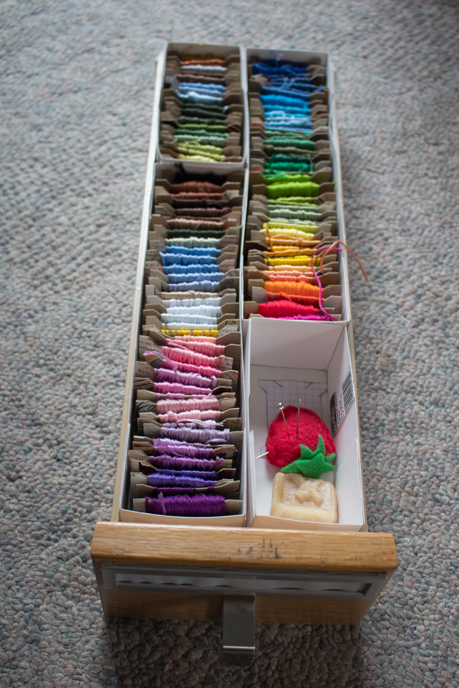 Craft Knife: I Organized our Embroidery Floss into a Card Catalog