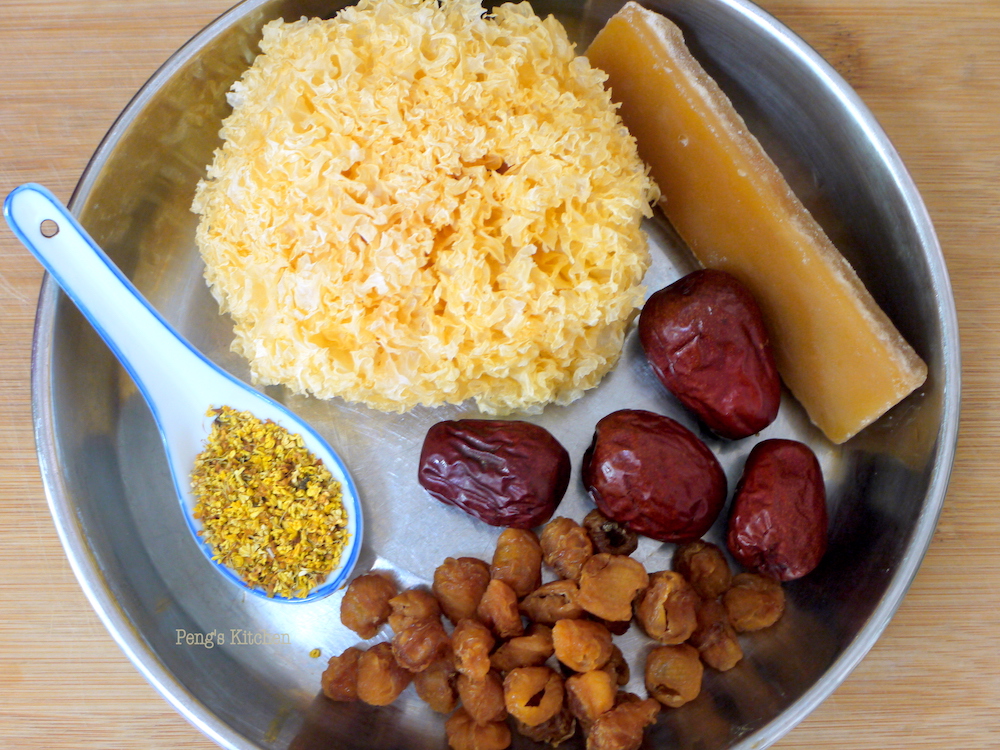 Peng's Kitchen Osmanthus White Fungus Peach Resin Dessert 桂花雪耳桃胶甜汤