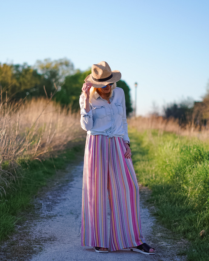 Work Outfit Idea ColorBlock Trouser Pants a Thin Knit and Quirky  Accessories  Glamour