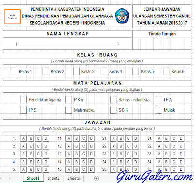 Format Lembar Jawaban Ujian Nasional Tinggal Cetak Download Aplikasi Guru