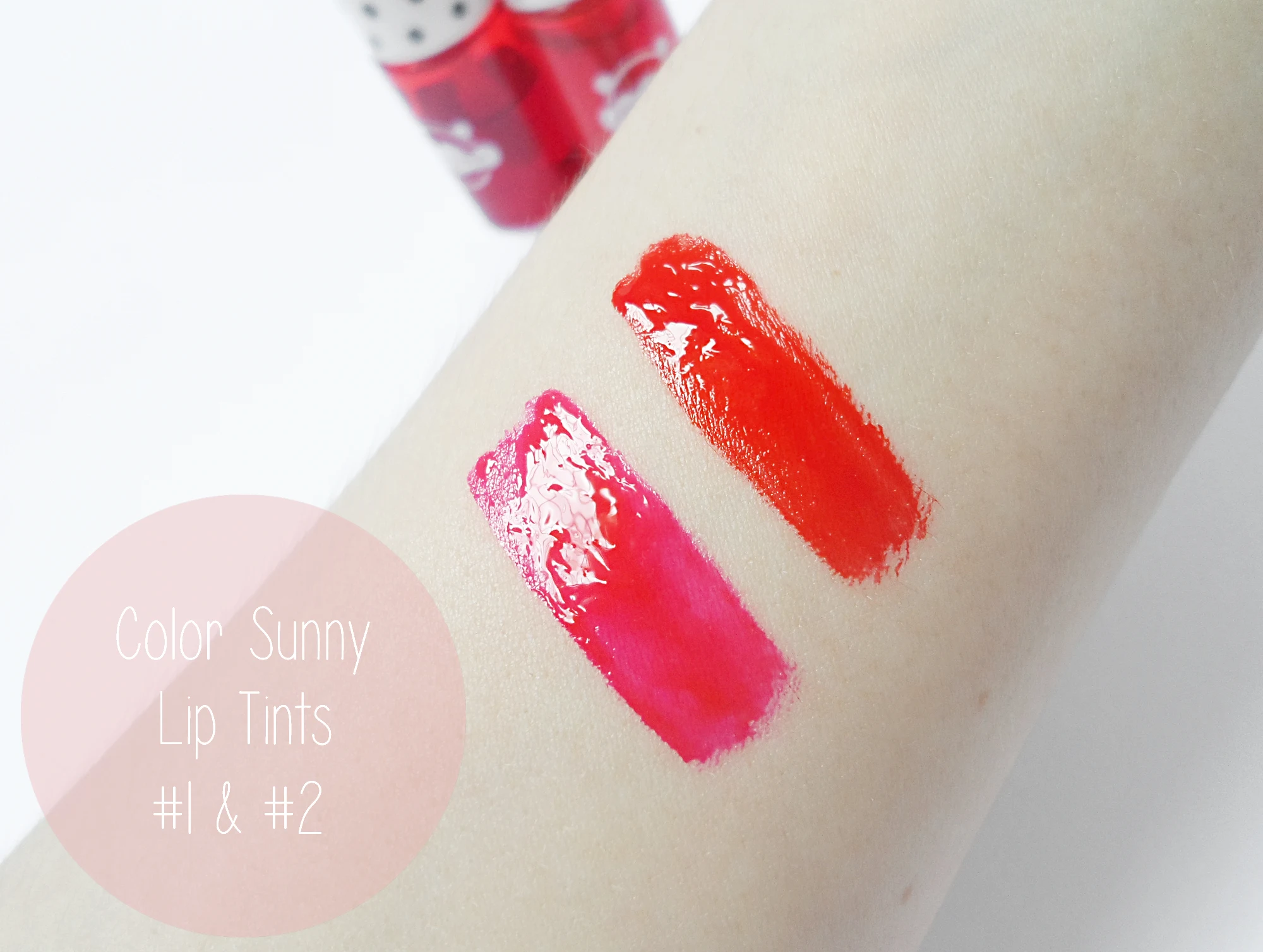 peel-off lip tint , lip gloss by affordable brand color sunny, review with pictures, swatches and before after demonstration by blogger
