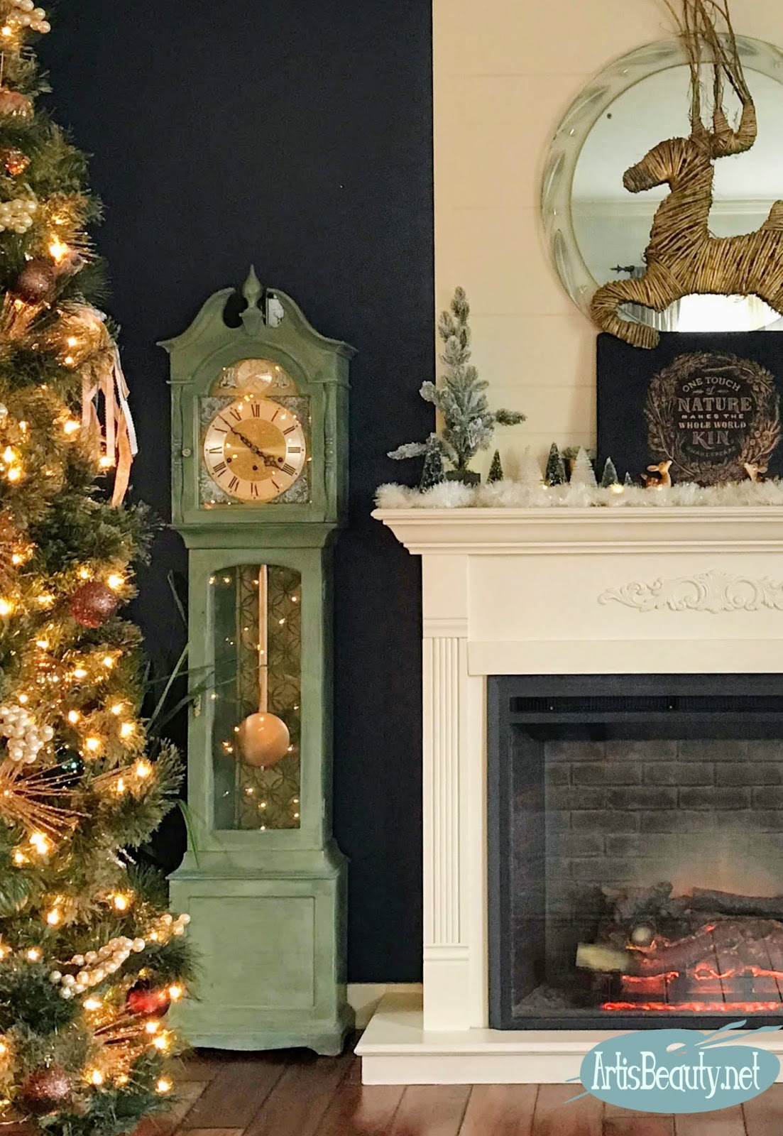 ART IS BEAUTY Grandmother Clock Reveal (again) with Living room reveal