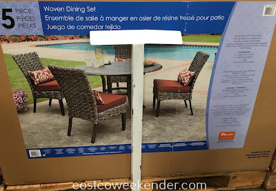 Costco 1031535 - Woodard 5-piece Woven Dining Set: great for any backyard or patio