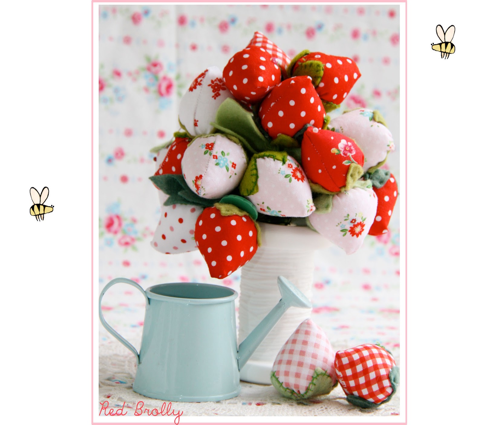 Fabric Strawberry Pattern and Tutorial - A Wonderful Thought
