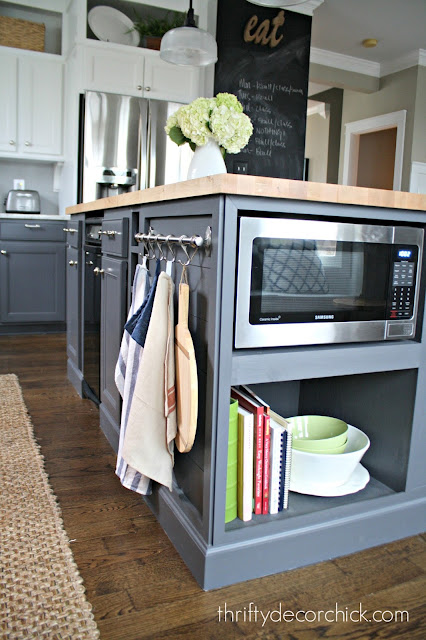 Microwave in kitchen island 