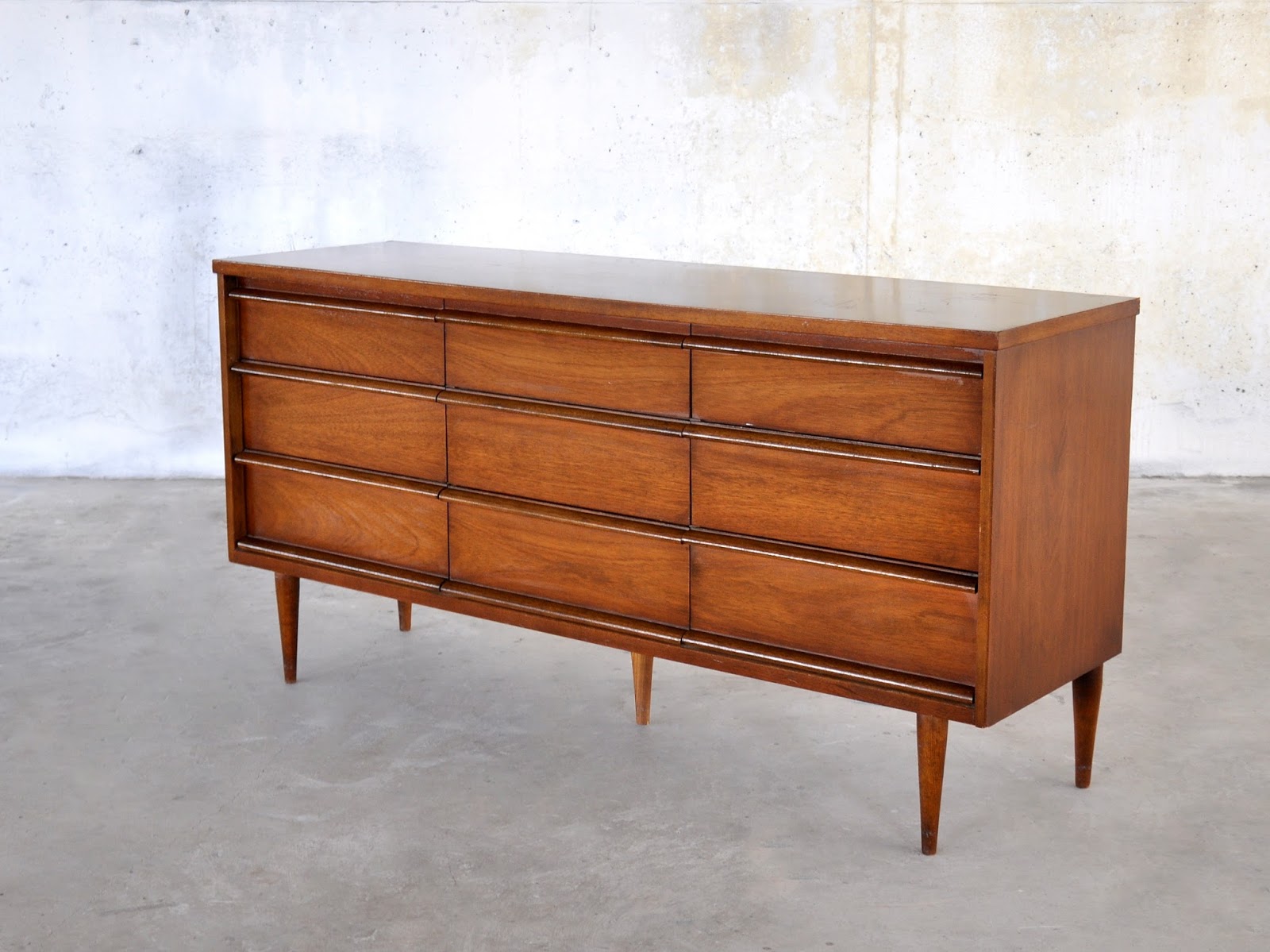 SELECT MODERN: Mid Century Triple Dresser Credenza
