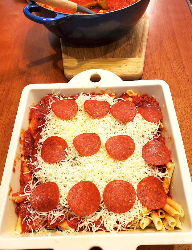 Pepperoni Pizza Pasta What's Cookin' Italian Style Cuisine