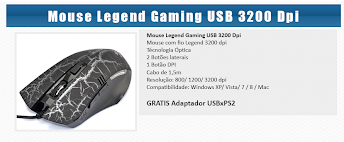 Mouse Legend Gaming USB 3200 Dpi