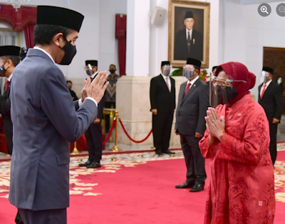 Menteri Sosial Ibu Tri Risma Harini selesai Dilantik Presiden