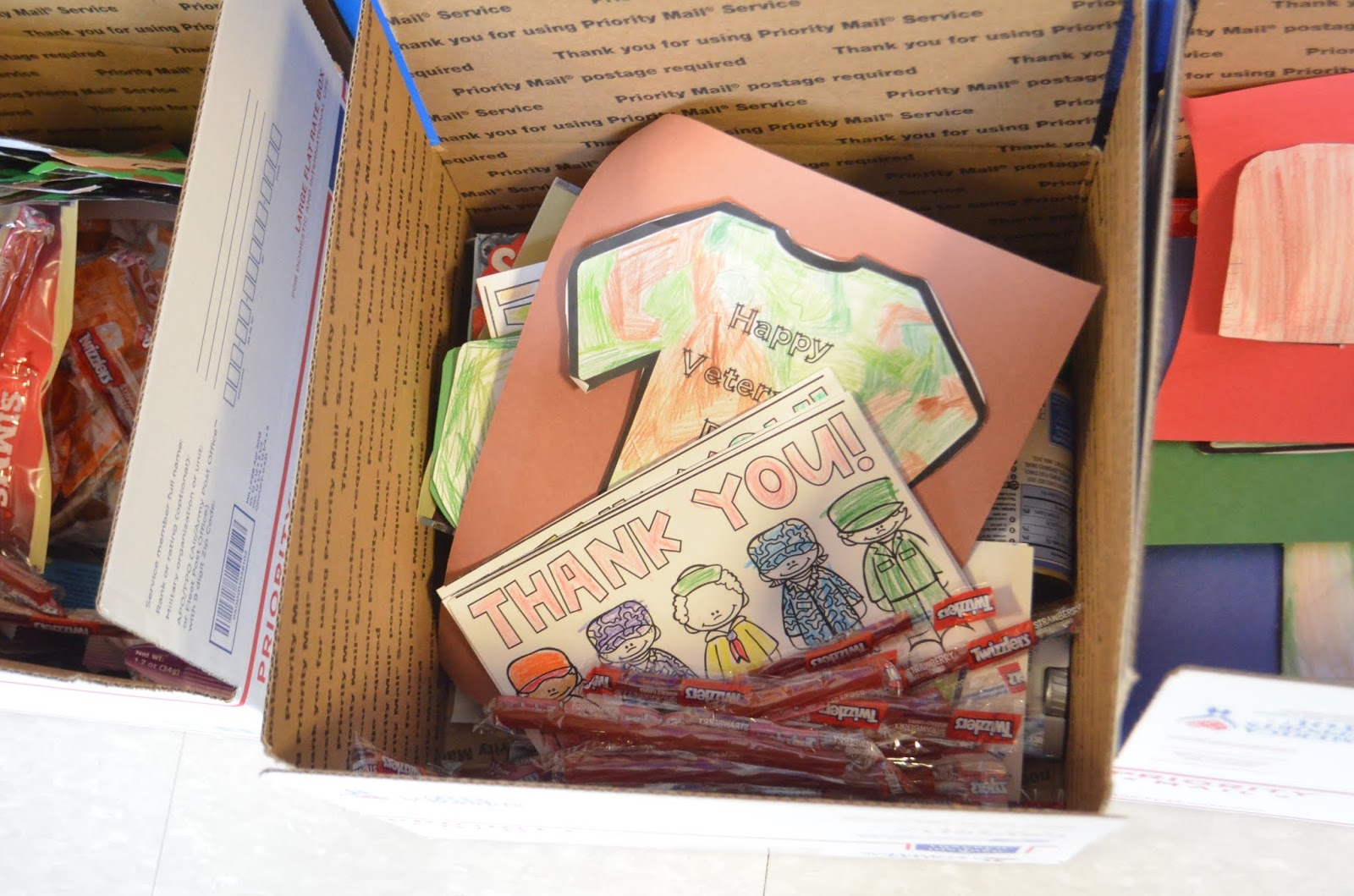 Elementary Students Learn About the Military; Packs Care Packages for