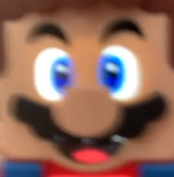 LEGO Super Mario face LEGO Super Mario face close-up eyes zoom