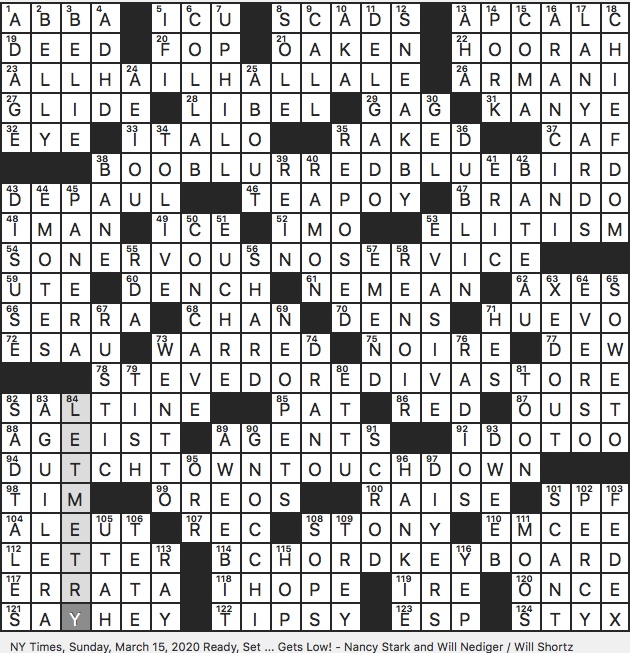 LA Times Crossword Answers 15 Mar 15, Sunday 