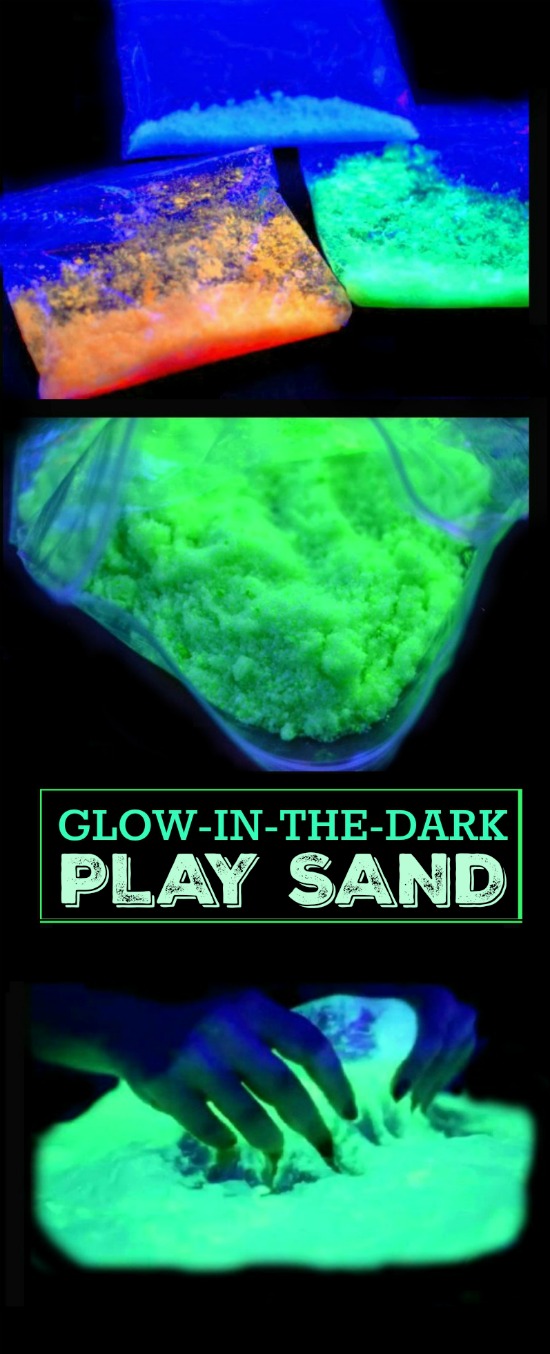MAKE YOUR OWN GLOWING SAND. What? This is too fun! My kids are going to flip!