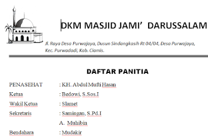 Susunan Panitia Qurban Idul Adha Nusagates