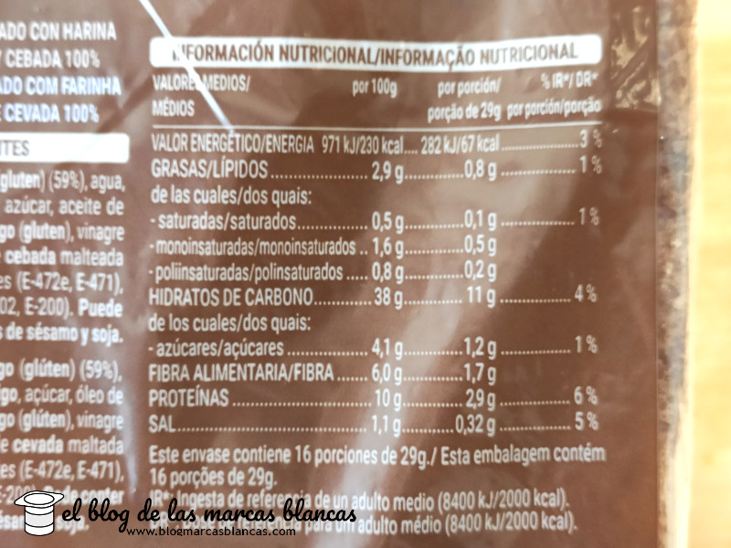 Panes integrales mercadona