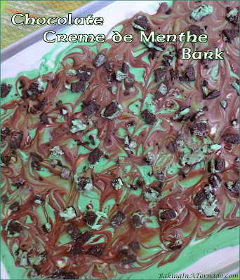 Chocolate Crème de Menthe Bark is easy to make using just a microwave, for St. Patrick’s Day fun, or any day you want to share a chocolate mint treat. | Recipe developed by www.BakingInATornado.com | #recipe #chocolate