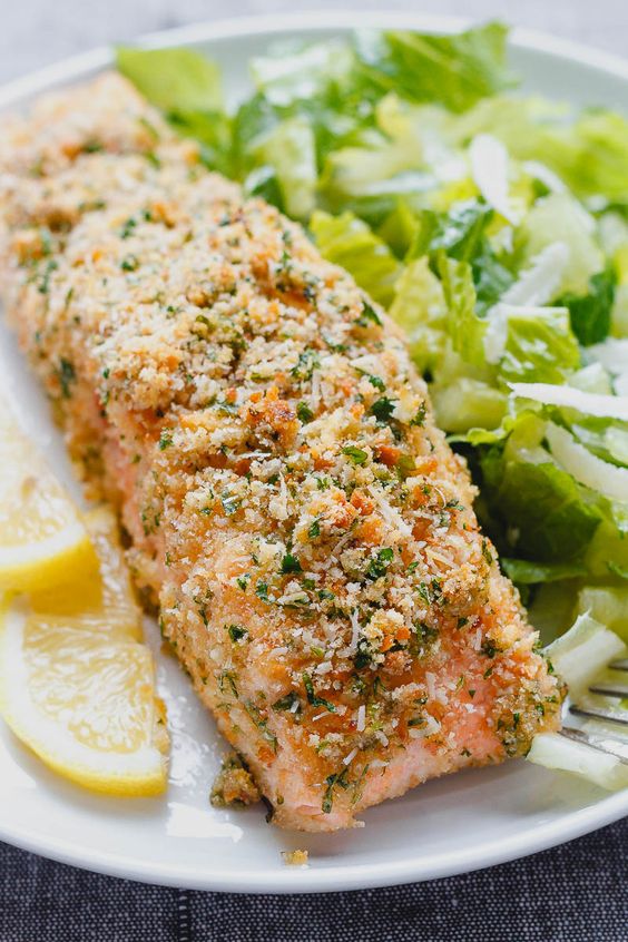 Baked Parmesan Crusted Salmon - Healthy Recipes Mom