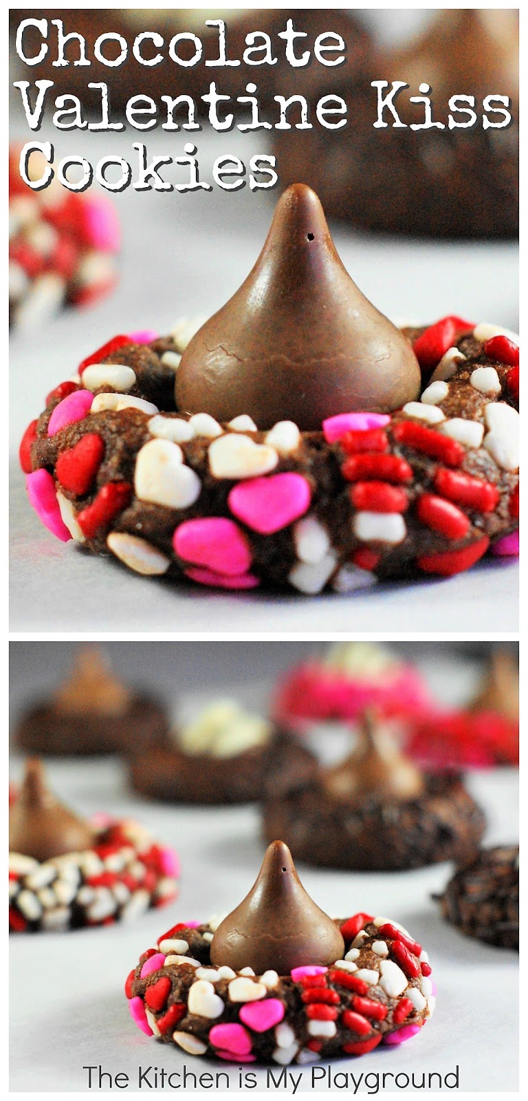Chocolate Valentine Kiss Cookies | The Kitchen is My Playground
