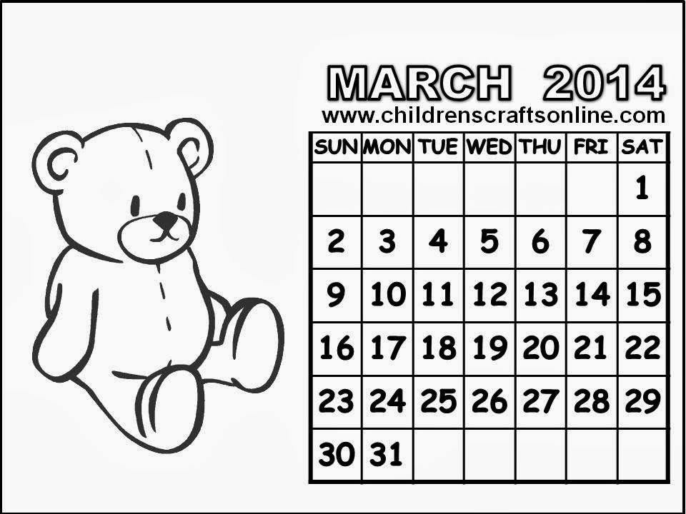 calendar coloring pages 2014 - photo #16