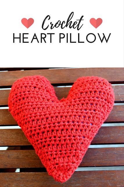 Crochet Heart Pillow by Made by Demi crochet pillow heart valentines
