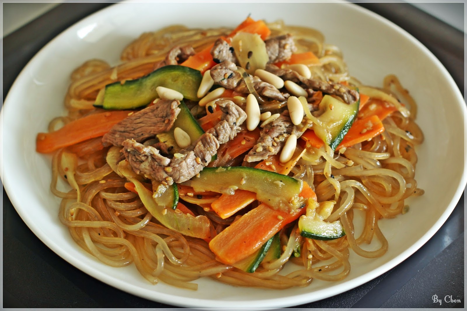 cbon Japchae (Nouilles de patates douces sautées à la coréenne