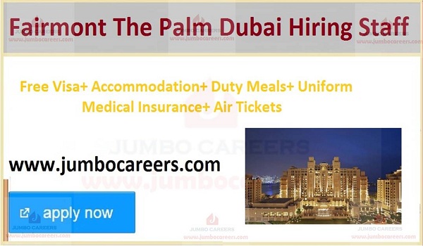 Free visa jobs in Dubai, Hotel jobs in UAE, 