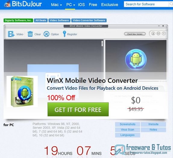 Offre promotionnelle : WinX Mobile Video Converter gratuit !