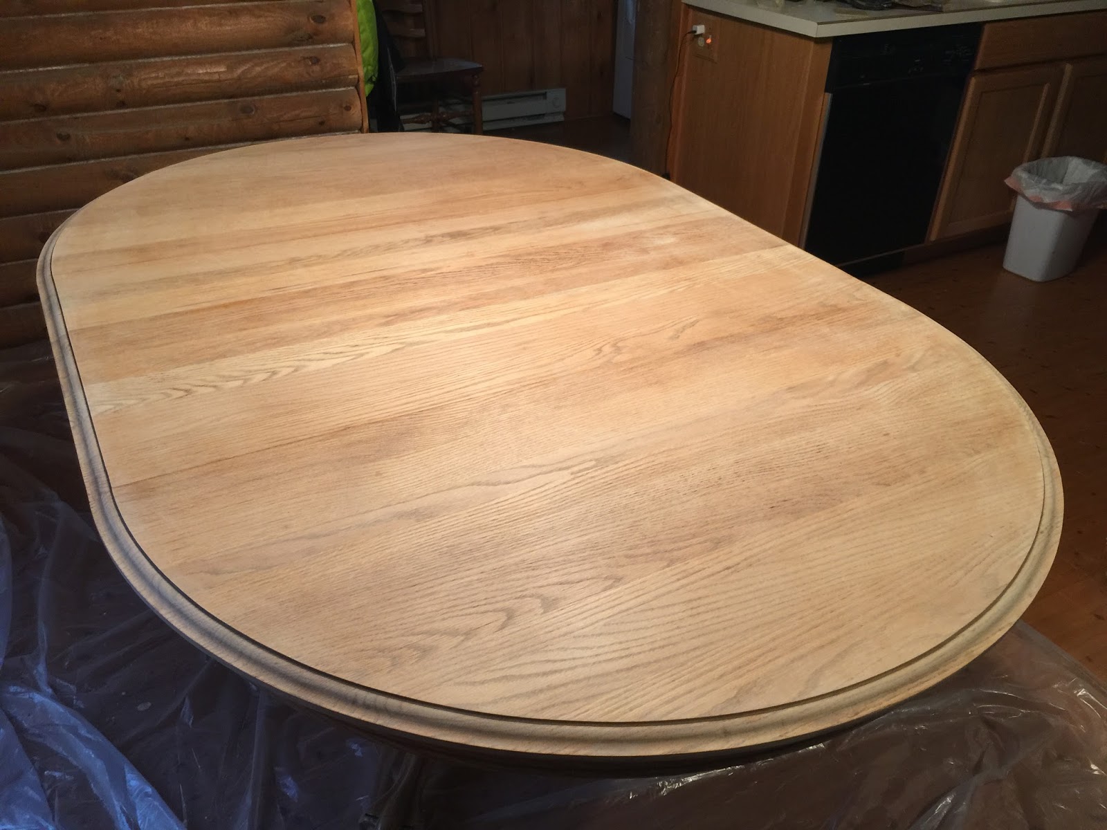 Eclectic Breakfast Refinishing An Oak Table Top