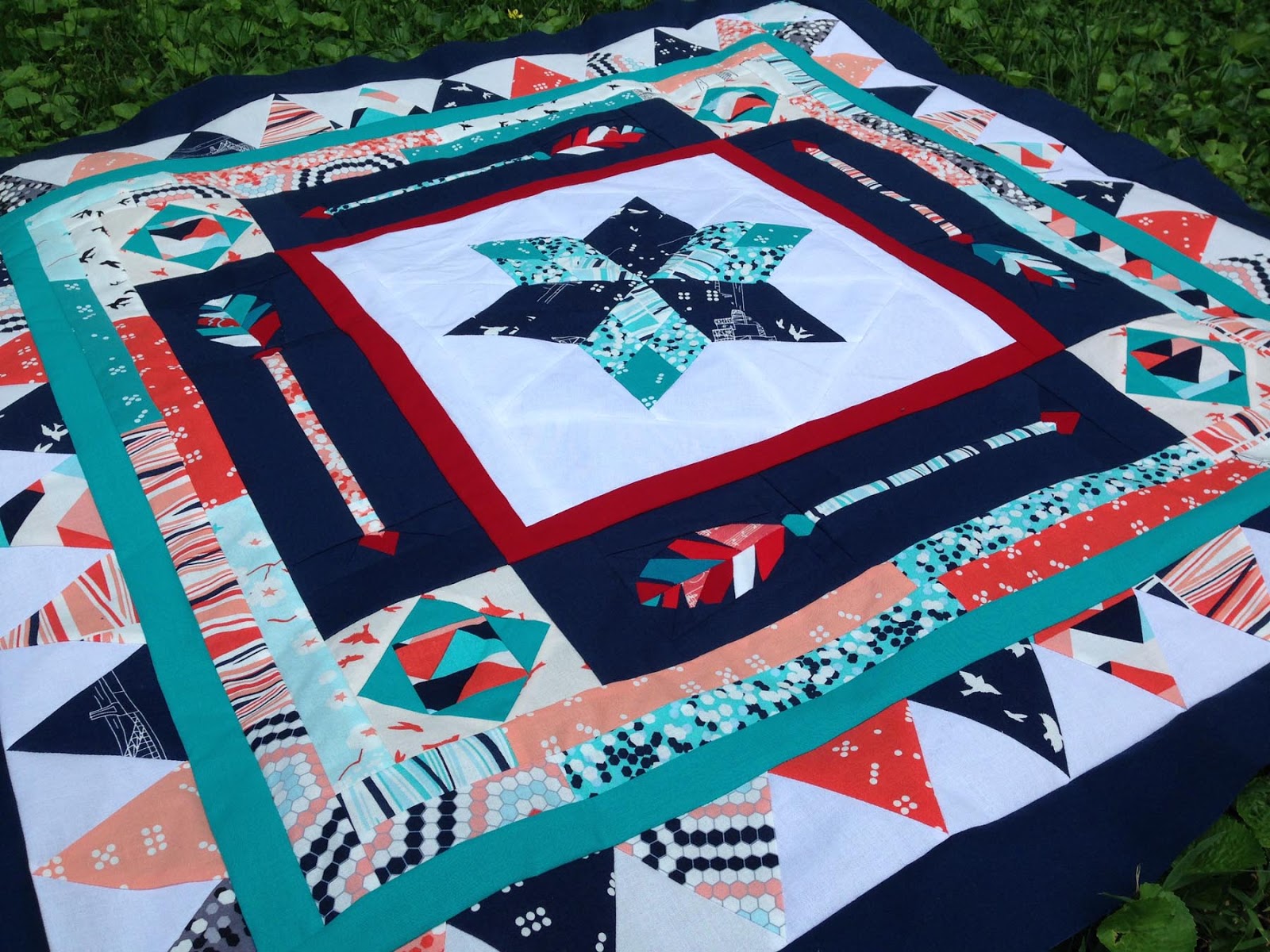 hot pink quilts FF Fava's Quilt Top.