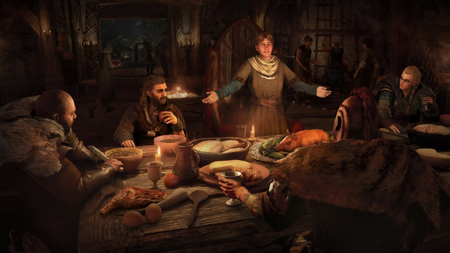 Assassins Creed Valhalla, Viking, Dinner, 4K, #7.2247