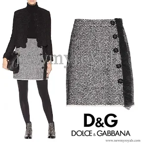 Kate Middleton wore Dolce & Gabbana Boucle Wool Blend Skirt