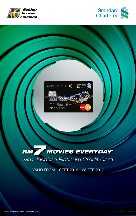 GSC Cinema RM7 Movie Ticket Using Standard Chartered JustOne Platinum