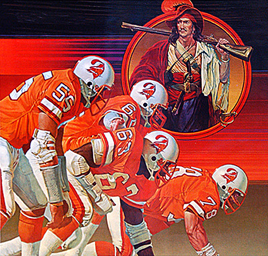 Pro Football Journal Presents Nfl Art Tampa Bay Buccaneers Defense For Damac Poster By Chuck Ren