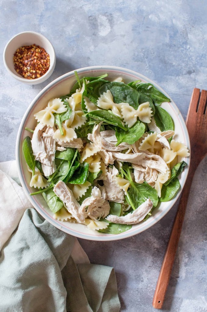 Cold Chicken Spinach Pasta Salad