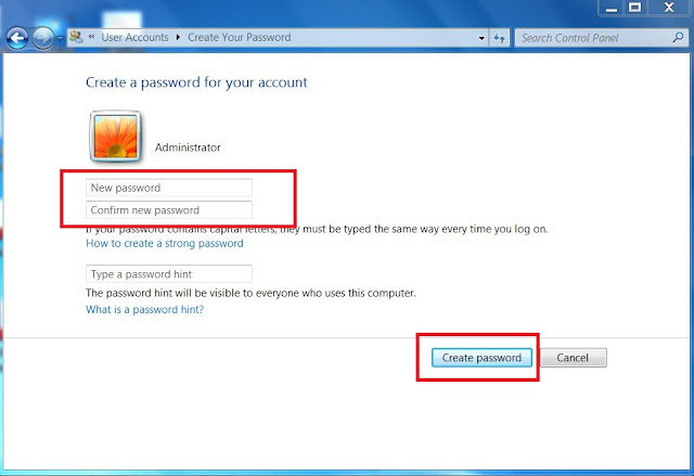 HOW TO SET PASSWORD IN WINDOWS 7