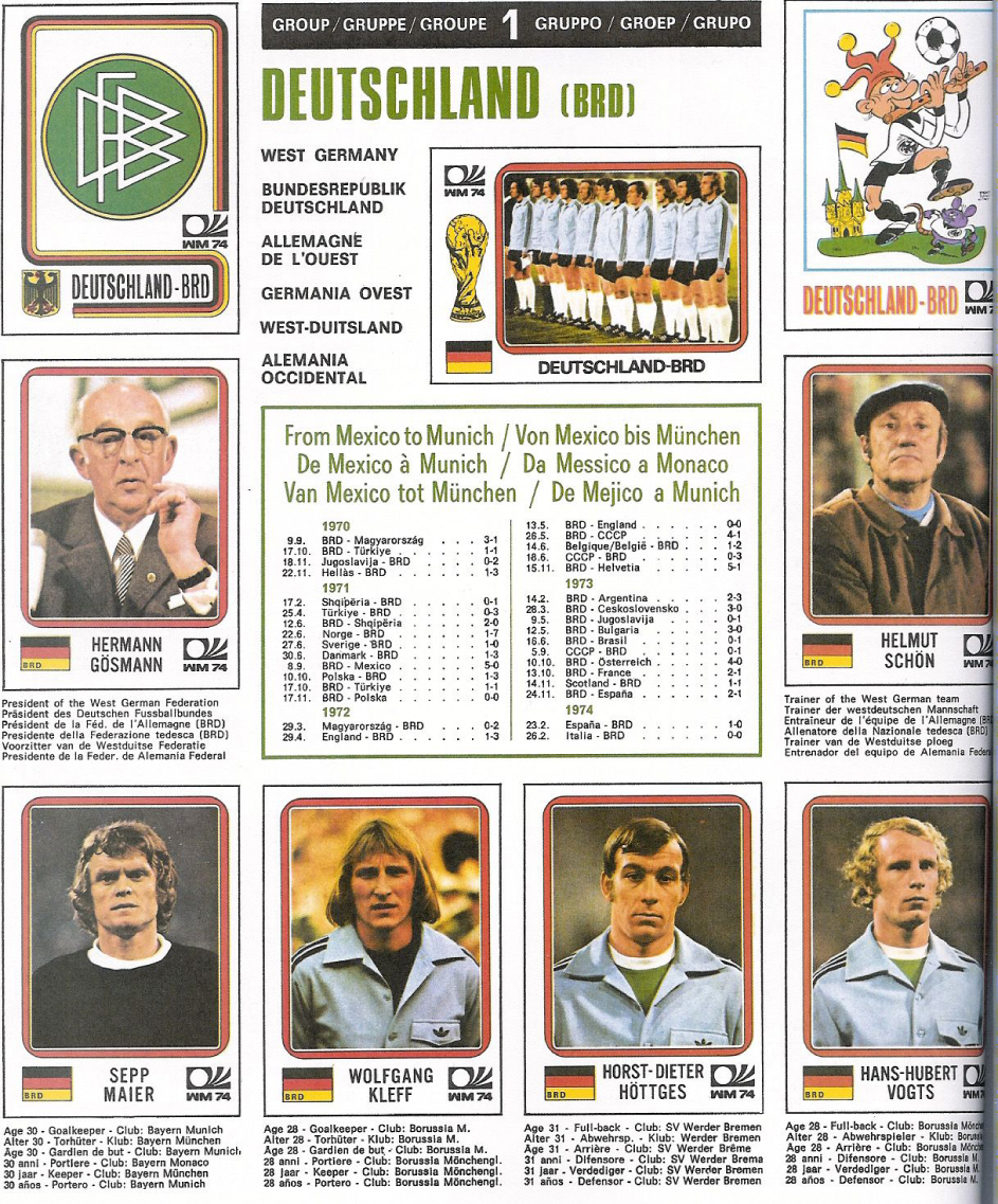 TWB22 World Cup 1974 West Germany East Germany