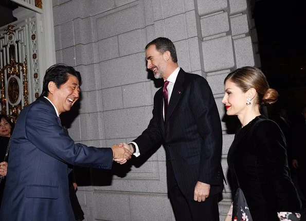 King Felipe and Queen Letizia met with Japan's Prime Minister Shinzo Abe and his wife Akie Abe at Akasaka Palace in Tokyo