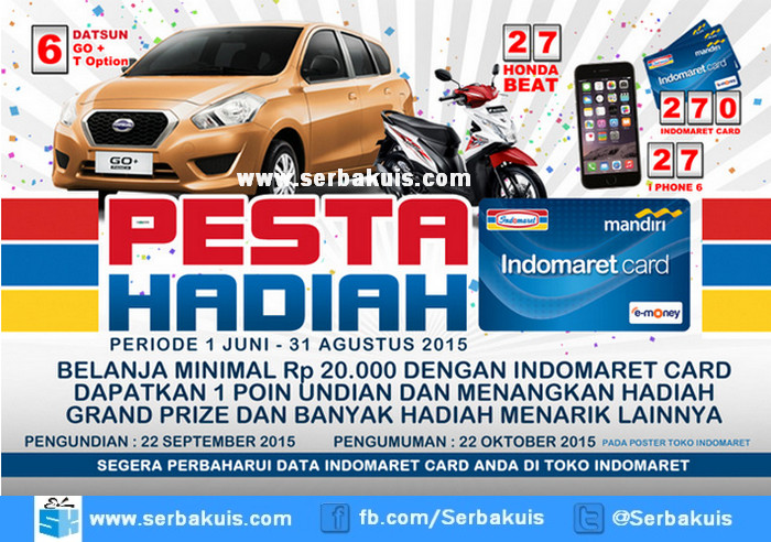 Undian Indomaret Pesta Hadiah 6 Mobil DATSUN GO+ Undian Indomaret Pesta Hadiah 6 Mobil DATSUN GO+